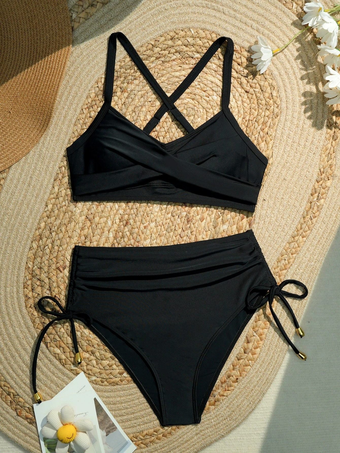 Midnight Elegance High Waist Bikini Set