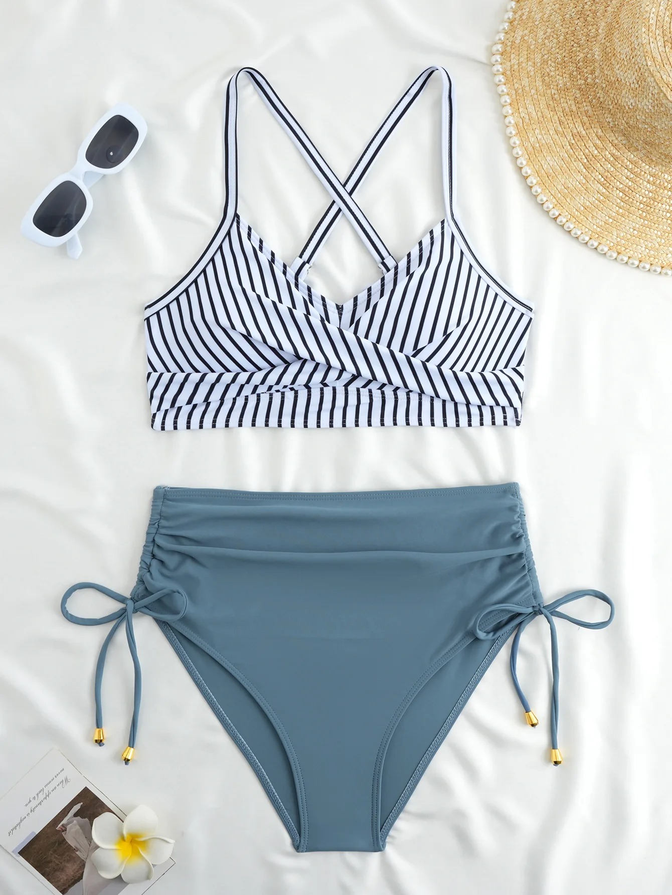 Midnight Elegance High Waist Bikini Set